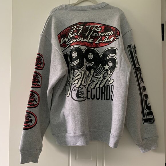 Hellstar Overseas Collection Records Grey Crew Neck Sweatshirt - Picture 8 of 9